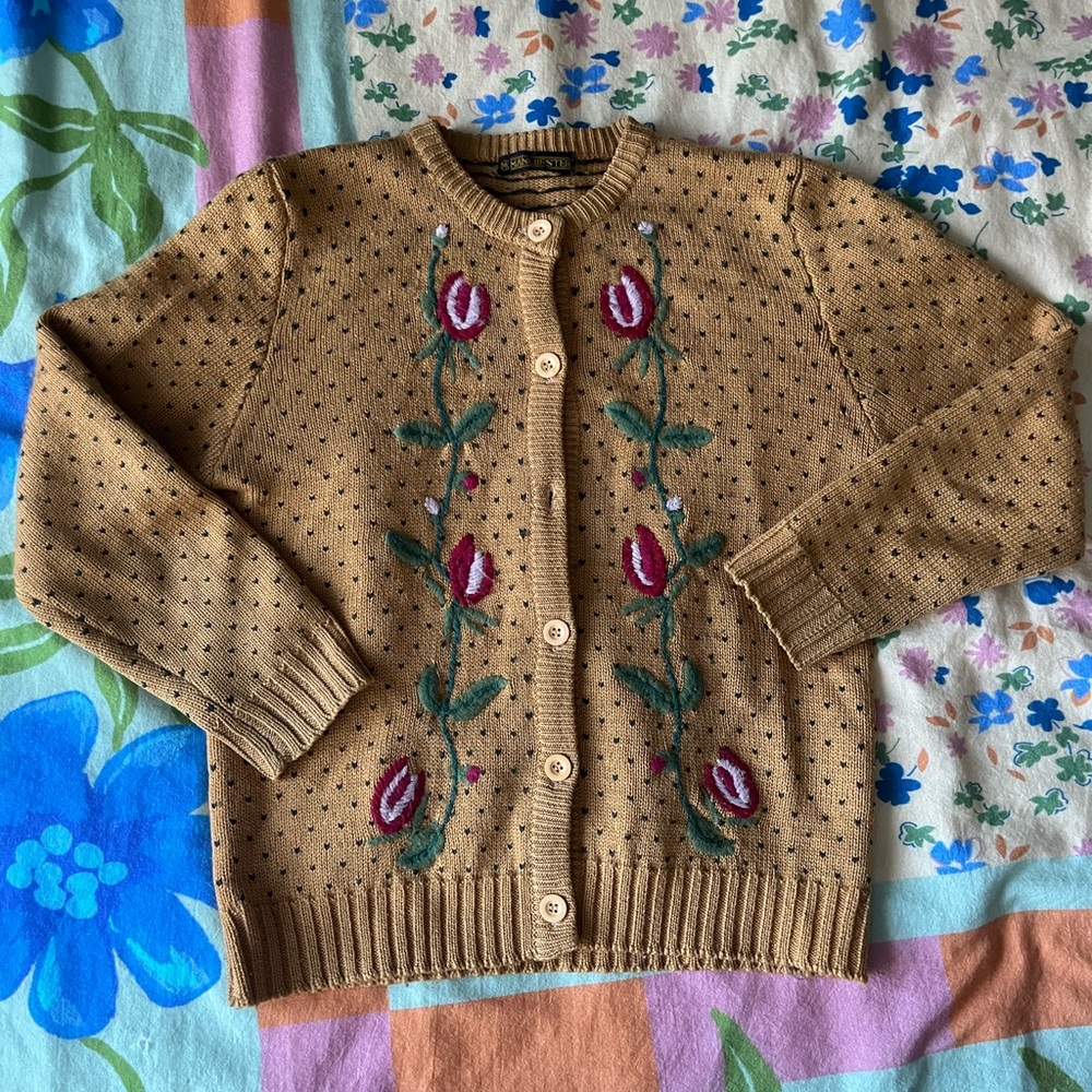 Vintage Wool Embroidered Cardigan